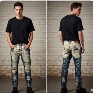 The Heritage America 76 Denim Distillery Y2K  Rugged Edgy Acid Wash Size 38/34